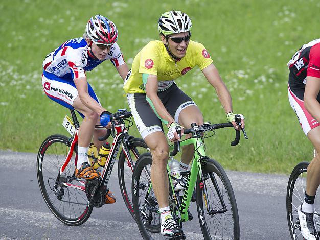 Florian Bissinger, GER, Team Vorarlberg im gelben Trikot des Gesamtfuehrenden, 2. Etappe, Linz - Aigen/Schlaegl