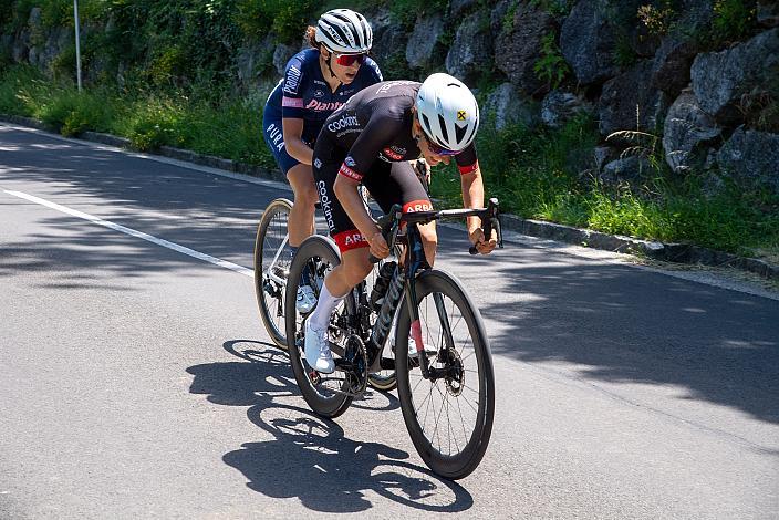 v.l. Anna Kiesenhofer (AUT, Team Cookina ARBÖ ASKÖ Graz RLM Stmk), Christina Schweinberger (AUT, Plantur-Pura)  Frauen Elite, U23, Österreichische Meisterschaft Strasse, ÖSTM Gratwein-Straßengel