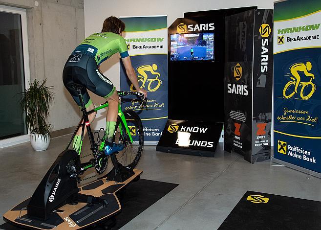 Daniel Eichinger (AUT, Hrinkow Advarics Cycleang Team) trainiert auf dem Saris Smarttrainer, Herren Elite, UCI Continental, Raiffeisen Hrinkow Bike Akademie