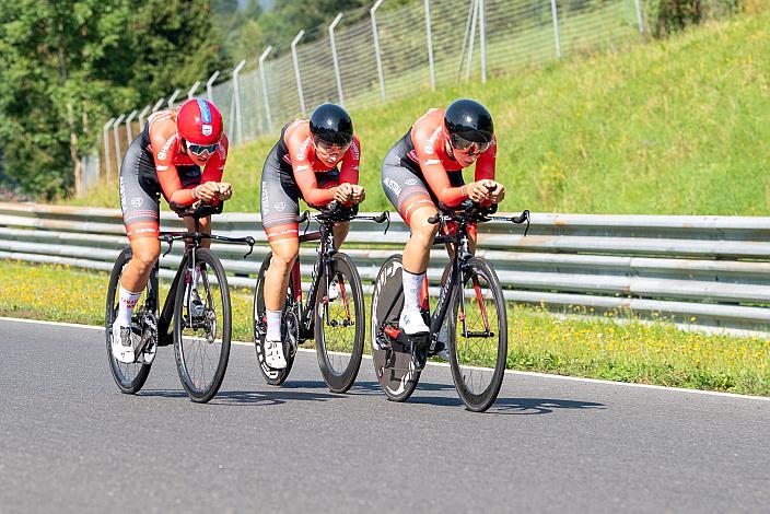 Sarah Rijkes (AUT, Ceratizit WNT Pro Cycling Team), Christina Schweinberger (AUT, Doltcini - Van Eyck Sport) , Kathrin Schweinberger (AUT, Doltcini - Van Eyck Sport), Teamzeitfahren MYGYM Master Race am Salzburg Ring, Zeitfahren, ÖRV RadLiga, Radsport, Radliga, ÖRV, Damen Elite, 