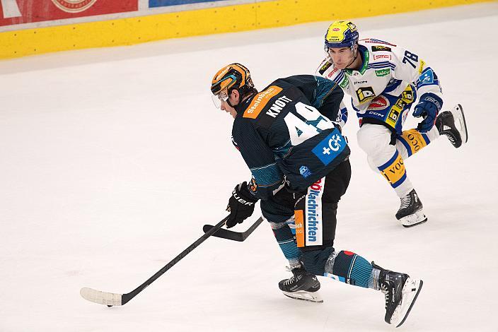 Graham Knott (Steinbach Black Wings Linz), Felix Maxa (EC iDM Wärmepumpen VSV), Steinbach Black Wings Linz vs EC IDM Wärmepumpen VSV, 2. Runde ICE Eishockey Liga, Linz AG Eisarena