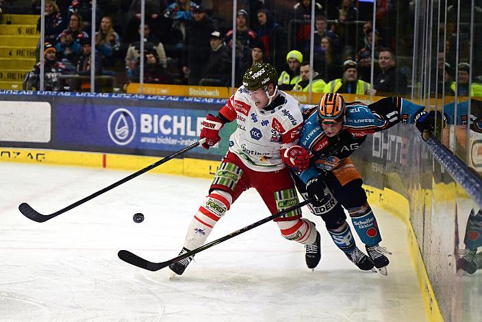 Simon Bourque (HCB Suedtirol Alperia), Brodi Stuart (Steinbach Black Wings Linz) Win2Day ICE Hockey League,  Steinbach Black Wings Linz vs HCB Suedtirol Alperia ,  Linz AG Eisarena 