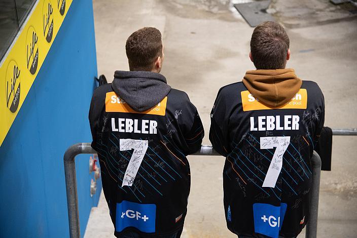 Fans von Brian Lebler (Steinbach Black Wings Linz) Steinbach Black Wings Linz vs HK SZ OLIMPIJA,, Linz AG Eisarena
