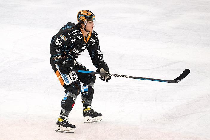 Laurin Liesch (Steinbach Black Wings Linz)  Steinbach Black Wings Linz vs HK SZ Olimpija, 30. Runde, Trikot Movember, ICE Hockey League, Steinbach Black Wings Linz, Linz AG Eisarena 