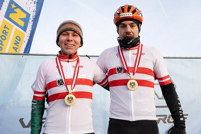 Staatsmeister 2024 Damen Nadja Heigl (AUT, KTM Alchemist bp Brenta Breaks), Gregor Raggl (AUT, jb BRUNEX Superior Factory Racing) Rad Cyclo Cross, ÖSTM/ÖM Querfeldein, Ciclo Cross, Cycling Austria, Maria Enzersdorf, NÖ