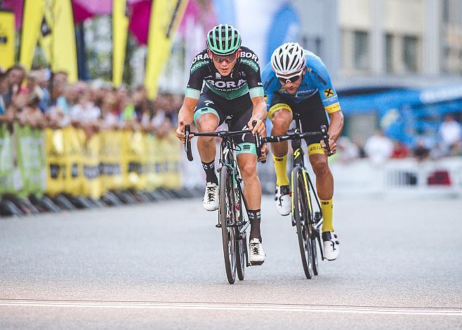 Matthias Krizek (AUT, Team Felbermayr Simplon Wels) und Gregor MÃ¼hlberger (AUT, Bora - Hansgrohe) 20. Welser Innenstadt Kriterium