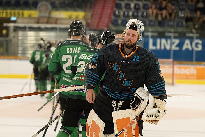 Tormann Rasmus Tirronen (Steinbach Black Wings Linz) Testspiel Steinbach Black Wings Linz vs HC Nove Zamky, Linz AG Eisarena, pre season 