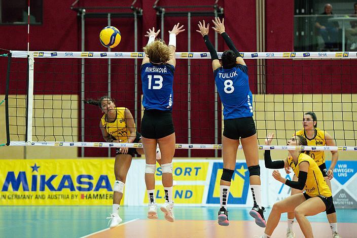 Harlee Kekauoha (Oberbank Steelvolleys Linz Steg), Lucia Miksikova (Volleyball NÖ Sokol/Post SV), Sema Tuluk (Volleyball NÖ Sokol/Post SV),Oberbank Steelvolleys Linz Steg vs VB NÖ Sokol/Post SV, Volleyball Supercup