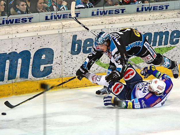 Brian Lebler (Liwest Black Wings Linz) und Martin Oraze (EC VSV), EHC Liwest Black Wings Linz vs EC VSV, Play-Offs, Viertelfinale 