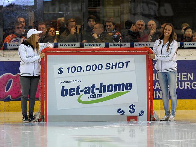 Die Teilnehmer am 100.000 Dollar Shot,  EHC Liwest Black Wings Linz vs KHL Medvescak Zagreb