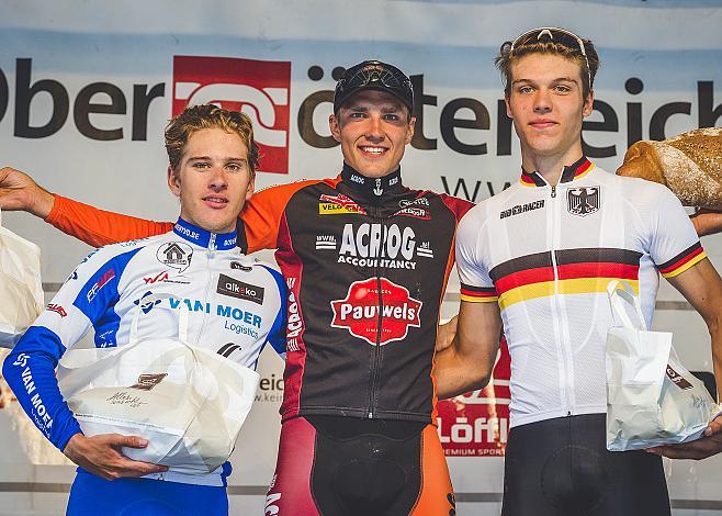 Etappensieger Jarne van de Paar (BEL, Acrog Balen BC) 2. Ilan van Wilder (BEL, Van Moer Logistics Cycling Team), 3. Leslie Leander LÃ¼hrs (GER, Team Deutschland) 2. Etappe Rohrbach - Rohrbach Oberoesterreich Juniorenrundfahrt (2.1)