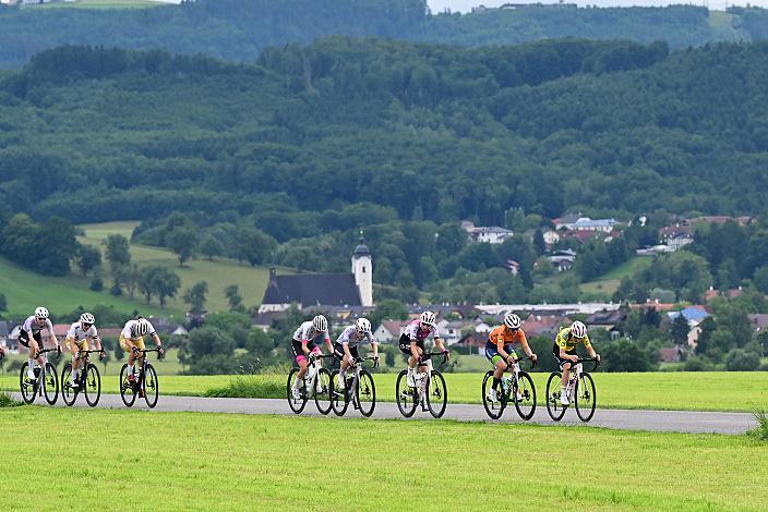 Im Gelben Trikot der Gesamtführenden Malwina Mul (POL, MAT Atom Deweloper Wroclaw), 07.06.2025 07.06.2025 Rad 2 Etappe Sportland NOE Kids Tour