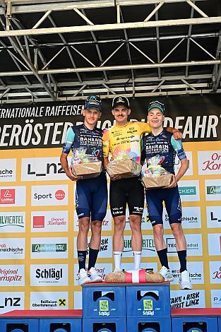 Podest Gesamt 2. Platz Jan Michal Jackowiak (POL, Bahrain Victorious Development Team), Etappensieger Dominik Röber (GER, Team Vorarlberg), 3. Platz Kasper Borremans (FIN, Bahrain Victorious Development Team)  4. Etappe Aigen - Schlägl Aigen - Schlägl, Oberösterreich Rundfahrt