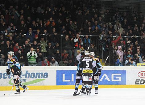 2 zu 1 durch Pat Leahy Liwest Black Wings Linz vs. KHL Medvescak Zagreb