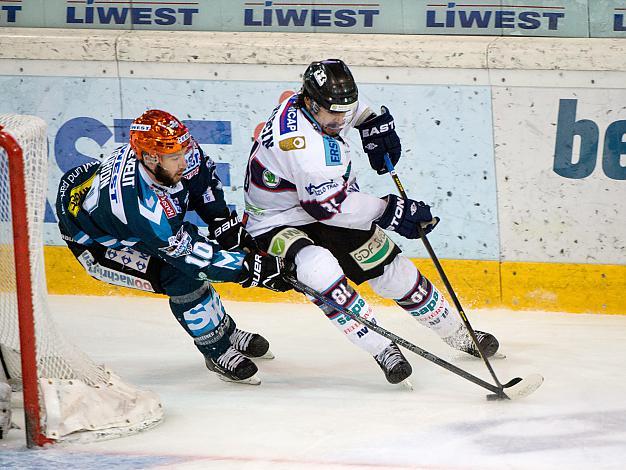 Marc-Andre Dorion, Linz und Ladislav Sikorcin (Sapa Fehervar AV19, #81),  EHC Liwest Black Wings Linz vs SAPA Fehervar AV 19