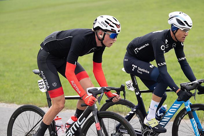 Die Ausreissergruppe mit Moran Vermeulen (AUT) 46. Tour of the Alps, 1. Etappe, Rattenberg - Alpbach 127,5km, Alpbach Tirol