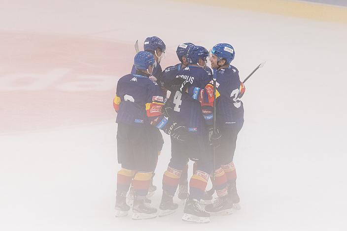 Budweis feiert das 1 zu 0 Steinbach Black Wings Linz vs Motor Ceske Budejovice, Win2day ICE Hockey League
