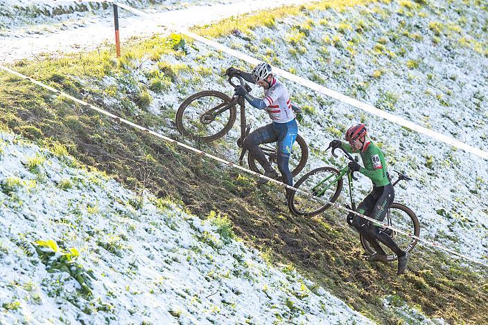 Daniel Federspiel (AUT, Team Felbermayr Simplon Wels), hinter Sieger Fabian Eder (GER, Heizomat Radteam), Radquerfeldein GP um das Sportzentrum Gunskirchen, Rad Cyclo Cross,