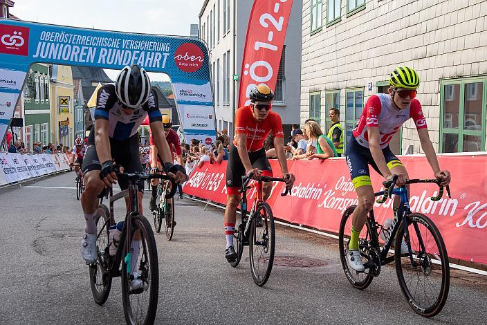 Bester Österreicher Heimo Fugger (AUT, Nationalteam Österreich), Im Nachwuchstrikot Jasper Verbrugge (BEL, Acrog-Tormans) , 2. Etappe Sarleinsbach - Sarleinsbach, Int. Oberösterreichische Versicherung OÖ Junioren Oberösterreich Rundfahrt