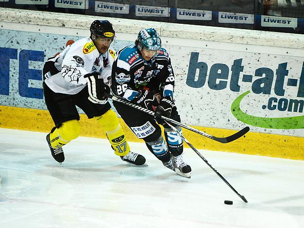 Rob Hisey, Linz und Robert Logan MacMillan, Dornbirn EHC Liwest Black Wings Linz vs Dornbirner EC