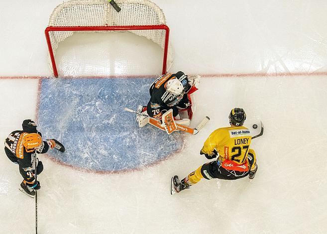 Tormann David Kickert (Steinbach Black Wings 1992), Ty Loney (spusu Vienna Capitals)Black Wings Linz vs Spusu Vienna Capitals, Eishockey, Bet at Home ICE Hockey League