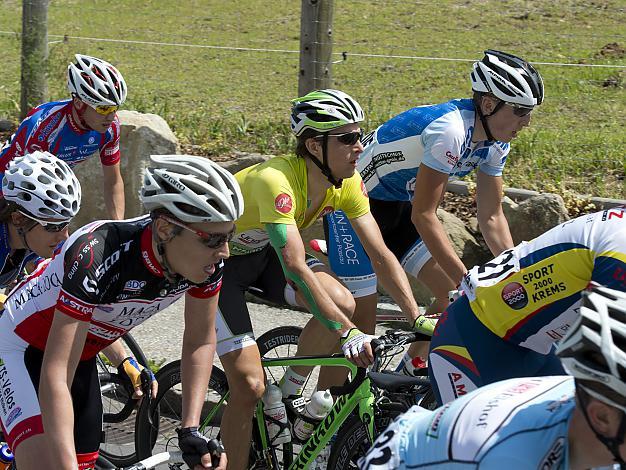Florian Bissinger, GER, Team Vorarlberg im gelben Trikot des Gesamtfuehrenden, 2. Etappe, Linz - Aigen/Schlaegl