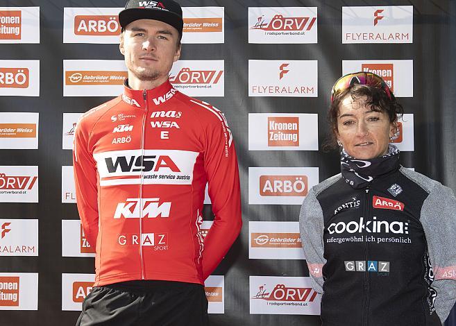 Die Gesamtsieger Austrian TT Serie, Daniel Auer (AUT, Team WSA Graz ARBOE), Manuela Hartl (GER, Team Cookina ARBOE ASKOE), ATTS, Zeitfahren, Austrian Time Trail Series,  U23, Elite Damen und Herren
