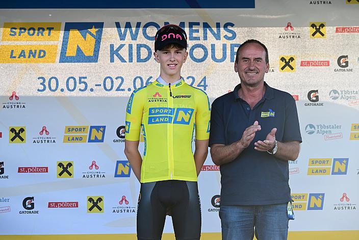 Führender Kids Trophy Marc Hierschläger (AUT) 30.05.2024 Rad 1b Etappe Sportland NOE WOMENS  KIDS Tour