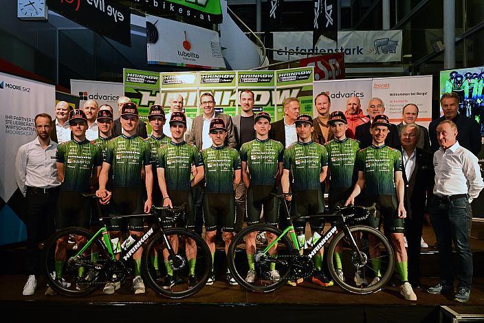 v.l. Maximilian Kabas (AUT,), Loic Bettendorff (LUX,), Valentin Poschacher (AUT,), Richard Riska (SVK),  Dominik Hödlmoser (AUT, Hrinkow Advarics), Riccardo Verza (ITA), Paul Buschek (AUT,), Edward Ravasi (ITA), Giacomo Ballabio (ITA), Riccardo Zoidl (AUT), Sportlicher Leiter Matej Mugerli (SLO, Hrinkow Advarics), Teampräsentation, Steyr, Team Hrinkow Advarics Cycleang, UCI Continental Team, 