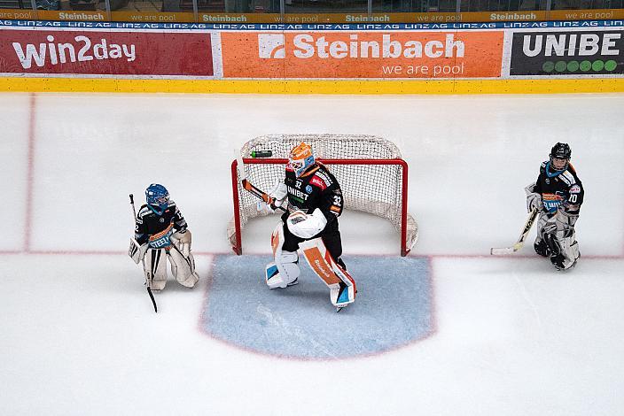 Tormann Rasmus Tirronen (Steinbach Black Wings Linz) Steinbach Black Wings Linz vs HCB Südtirol Alperia, Viertelfinale, 6. Runde ICE Hockey League, Linz AG Eisarena 