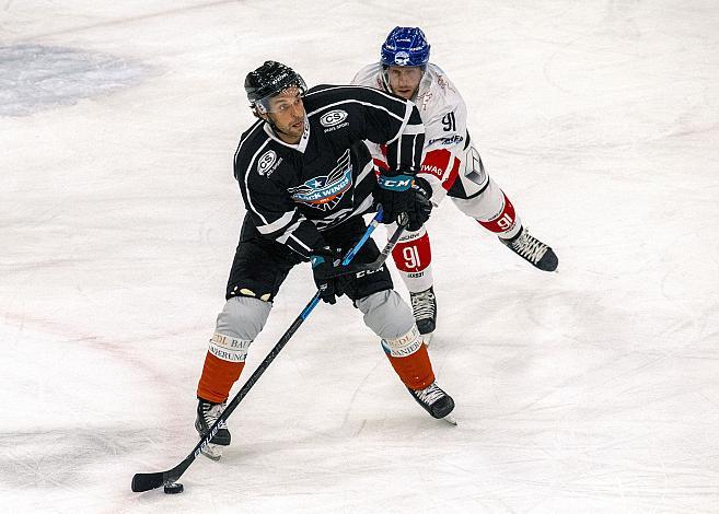 Dragan Umicevic (Black Wings 1992),  Sam Herr (HC TWK Innsbruck  Die Haie), Black Wings Linz vs HC Innsbruck „die Haie“,  Eishockey, Testspiel