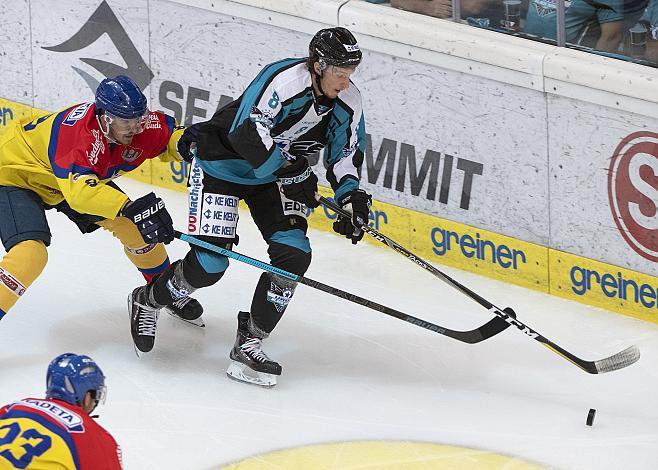 Karel Plasil (CEZ Motor Ceske Budejovice), Laurens Ober (EHC Liwest Black Wings Linz)  Eishockey Testspiel, EHC Liwest Black Wings - CEZ Motor Ceske Budejovice