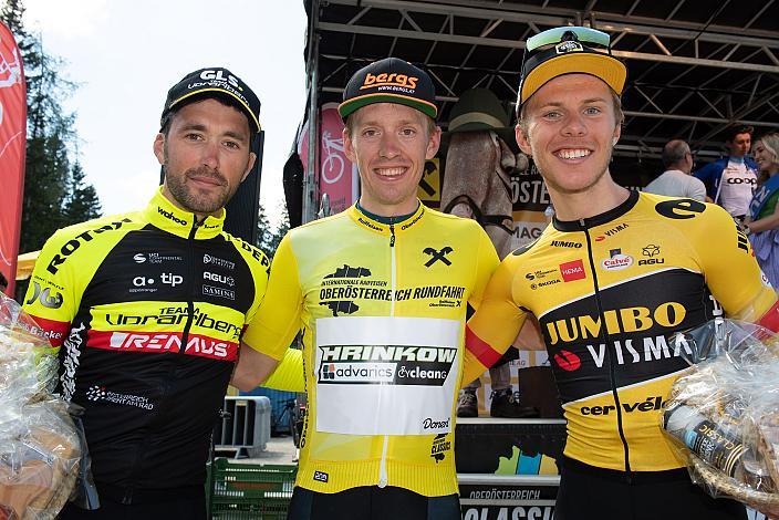 Siegerpodest Etappe, 2. Platz Alexis Guerin (FRA, Team Vorarlberg), Sieger Rainer Kepplinger (AUT, Hrinkow Advarics), 3. Platz Johannes Staune-Mittet (NOR, Team Jumbo-Visma)  St.Florian, Asten - Resort Hinterstoder, Höss, Int. Raiffeisen Oberösterreich Rundfahrt UCI Kat. 2.2
