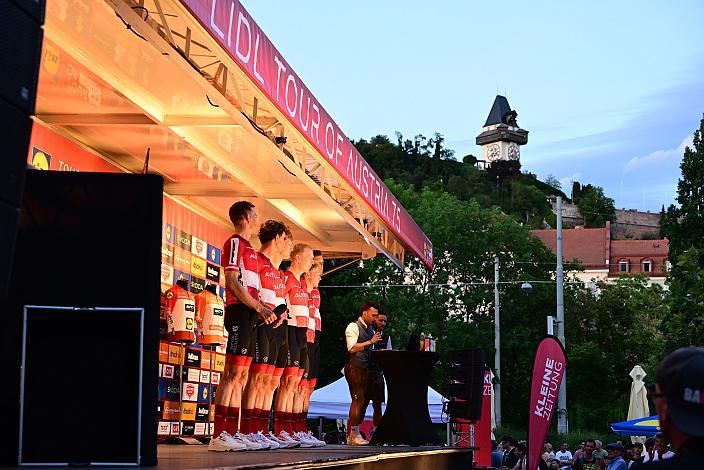 Das Team Austria, Gregor Mühlberger (AUT, Team AUSTRIA), Alexander Hajek (AUT, Team AUSTRIA), Valentin Hofer (AUT, Team AUSTRIA), Rainer Kepplinger (AUT, Team AUSTRIA), Sebastian Putz (AUT, Team AUSTRIA), Paul Verbnjak (AUT, Team AUSTRIA), Graz, Teampräsentation