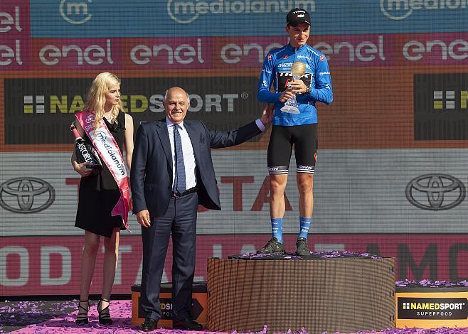 PrÃ¤sident FCI, Renato Di Rocco, Giulio Ciccone (ITA, Trek - Segafredo), im Blauen Trikot des besten Bergfahrers, Verona Giro, Giro d Italia, Radsport, 102. Giro d Italia - 21. Etappe Zeitfahren