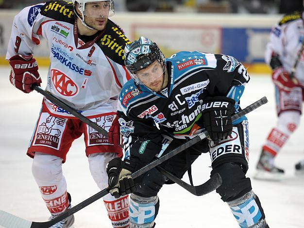 Philipp Lukas (Liwest Black Wings Linz) und Tyler Spurgeon (EC KAC), EHC Liwest Black Wings Linz vs EC KAC, Play-Offs, Semifinale