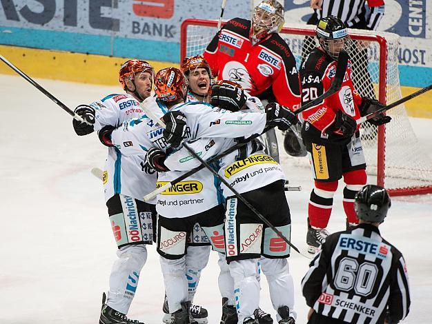 Linz feiert HC Orli Znojmo vs. EHC Liwest Black Wings Linz 5. Viertelfinale, Play-Off