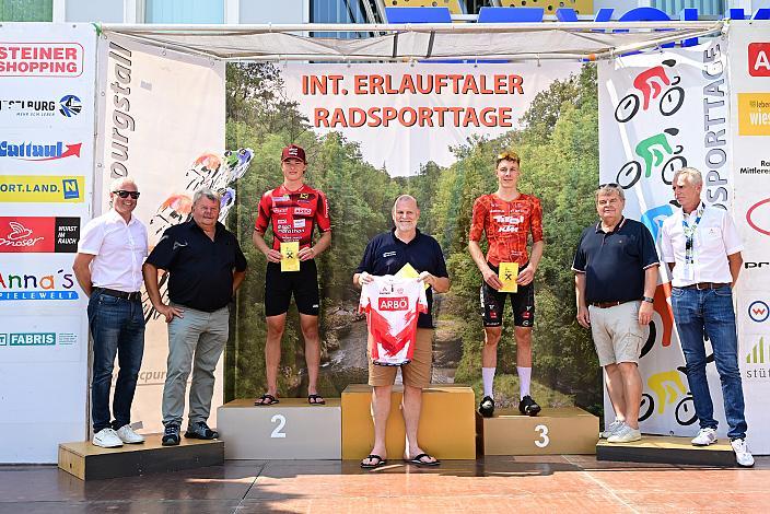 Podest U23 2. Platz Simon Schabernig (AUT, RC ARBÖ Raiffeisen Feld am See), in Vertretung Alexander Hrinkow (Hrinkow Advarics), 3. Platz David Preyler (AUT, Tirol KTM Cycling Team) 52. Erlauftaler Radsporttage Herren, Road Cycling League Austria