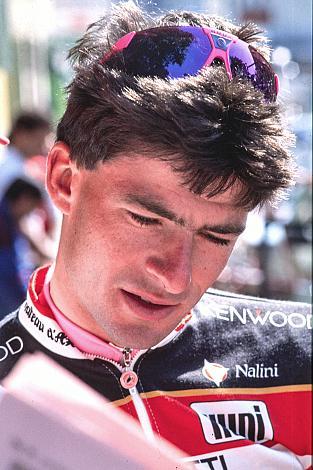 Gianni Bugno (ITA, Salotti-Chateu dAx) am Start in Velden,15. Etappe, Velden (AUT) nach Toblach, Dobbiaco (ITA)