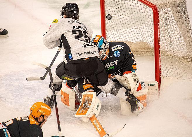 Tormann David Kickert (Steinbach Black Wings 1992), William Charles Rapuzzi (Dornbirn Bulldogs) Steinbach Black Wings 1992 vs EC KAC,  Eishockey, Bet at Home ICE Hockey League