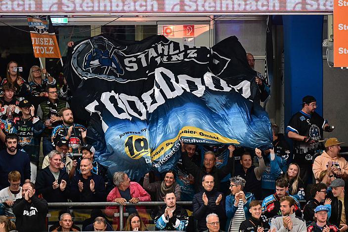 Torjubel der Fans, 3. Runde ICE, Steinbach Black Wings Linz vs Olimpija Ljubljana, Linz AG Eisarena