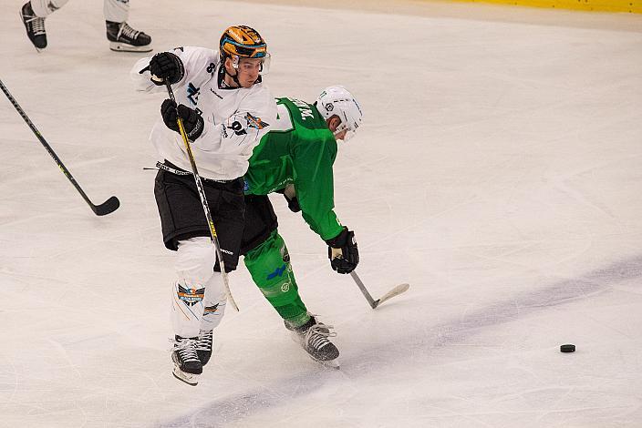 Michael Haga (Steinbach Black Wings Linz), Mark Cepon (Olimpija Ljubljana), Steinbach Black Wings Linz vs Olimpija Ljubljana,  WIn2day ICE Hockey League