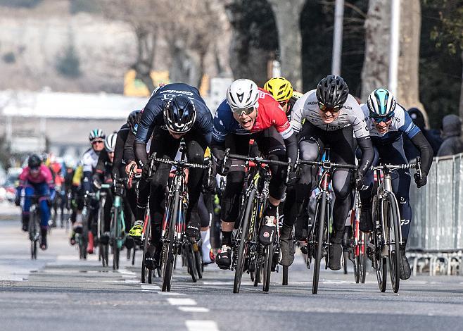 Daniel Auer (WSA Pushbikers), Sieger Dusan Rajovic (SLO, Adria Mobil), 3. Matthew Gibson (Condor JLT)  GP Izola  UCI 1.2