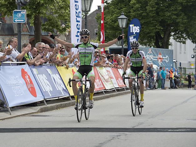 Riccardo Zoidl und Markus Eibegger, Team Gourmetfein, Doppelsiegen in Aigen,  2. Etappe, Linz - Aigen/Schlaegl