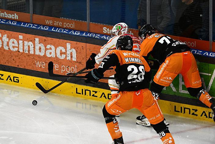Philipp Wimmer (Steinbach Black Wings Linz), Nick Swaney (Moser Medical Graz 99ers) 7. Runde ICE, Steinbach Black Wings Linz vs Moser Medical Graz 99ers, Linz AG Eisarena 