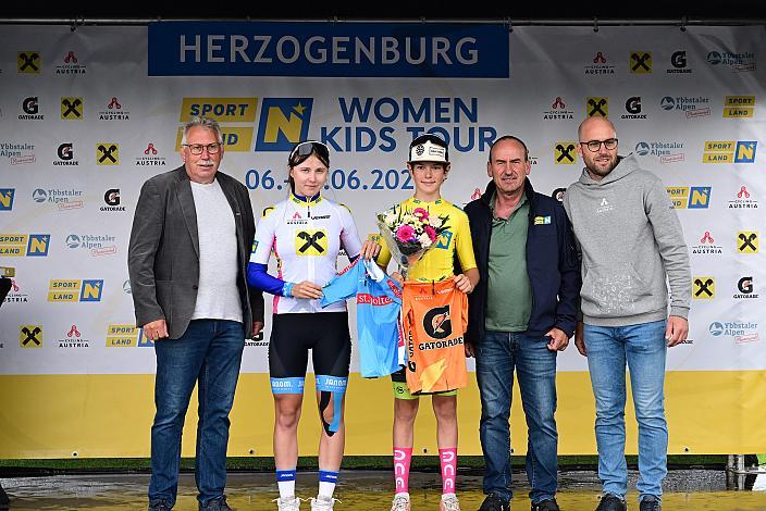 Bestes U17 Mädchen Karolina Hajdukova (SVK,  CK EPIC Dohnany)  Im Gelben Trikot der Kids Tour Georg Wartlsteiner (AUT, LRV Tirol / OOE), Zeitfahren Herzogenburg, 3. Etappe Sportland NOE Kids Tour
