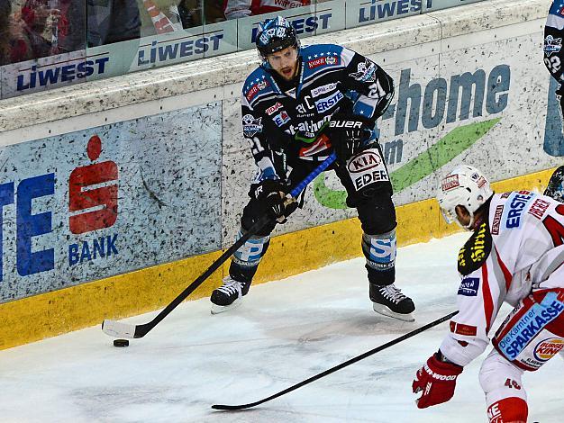 Philipp Lukas (Liwest Black Wings Linz) und Florian Iberer (EC KAC), EHC Liwest Black Wings Linz vs EC KAC, Play-Offs, Semifinale 