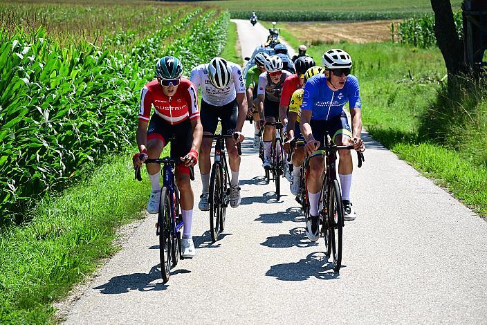 Die Ausreisser mit Felix Rützler (AUT, Nationalteam Österreich), Sebastian Garstenauer (AUT, Regionalteam Oberösterreich),  Im Punktetrikot Anco Ballif (NED, Gepla-Watersley R+D Cycling), 3. Etappe Bad Wimsbach - Strass im Attergau, Int. Oberösterreichische Versicherung OÖ Junioren Oberösterreich Rundfahrt