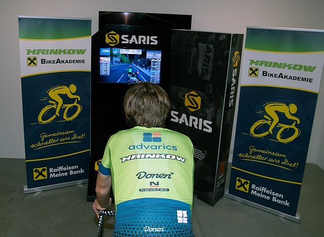 Daniel Eichinger (AUT, Hrinkow Advarics Cycleang Team) trainiert auf dem Saris Smarttrainer, Herren Elite, UCI Continental, Raiffeisen Hrinkow Bike Akademie