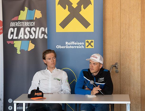 Daniel Eichinger (AUT, Hrinkow Advarics Cycleang Team), Riccardo Zoidl (AUT, Team Felbermayr Simplon Wels) Pressekonferenz Int. Raiffeisen Oberösterreich Rundfahrt (UCI Kat. 2.2) 